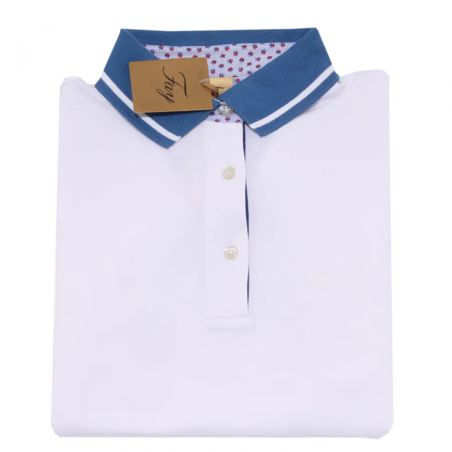 3415O polo manica corta FAY bianco maglie donna t-shirt women