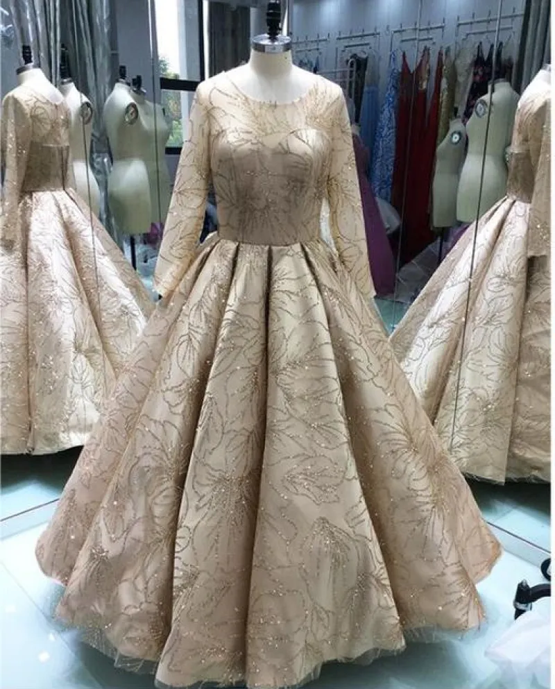 Abiti da sera lunghi da ballo di lusso Abiti da sera con paillettes scintillanti con maniche lunghe Abiti da ballo da sera forma