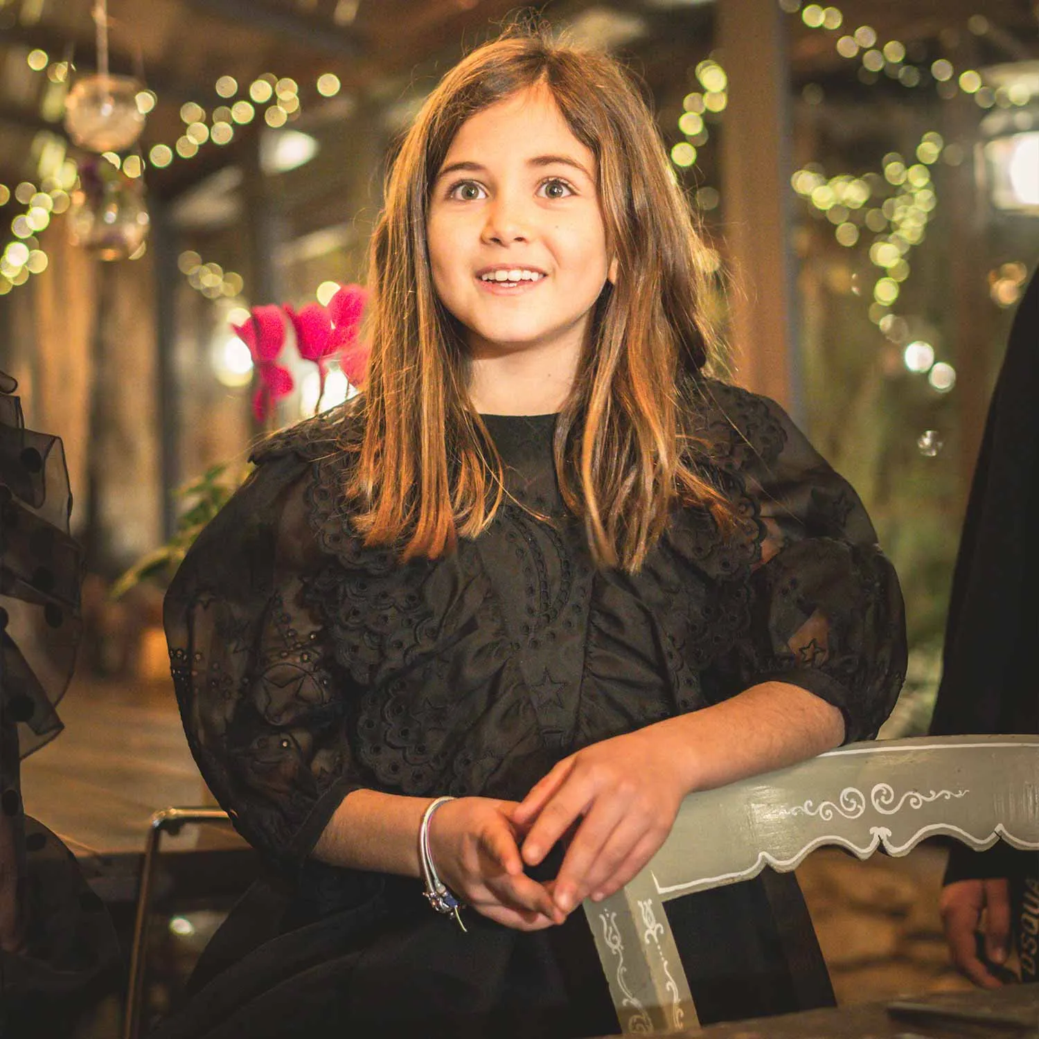 Abito Di Seta Nero Bambina E Teenager