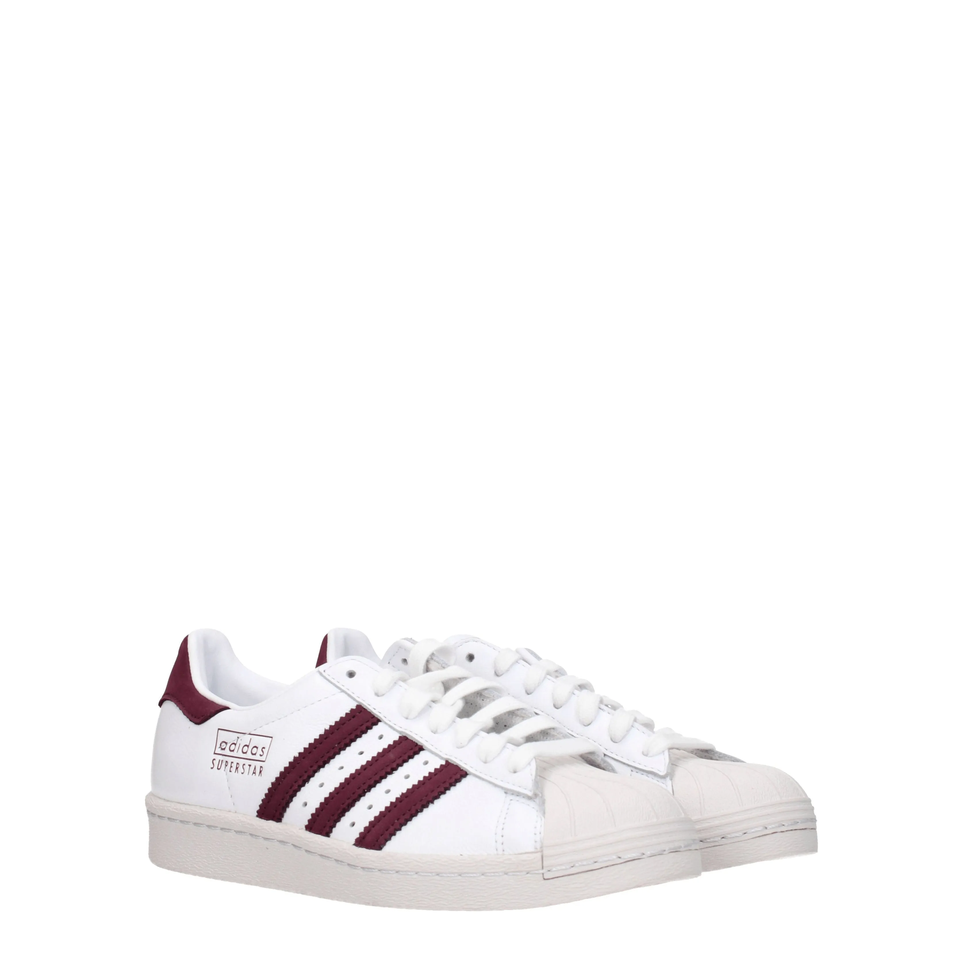 Adidas Sneakers Superstar Donna Pelle Bianco/Bordeaux