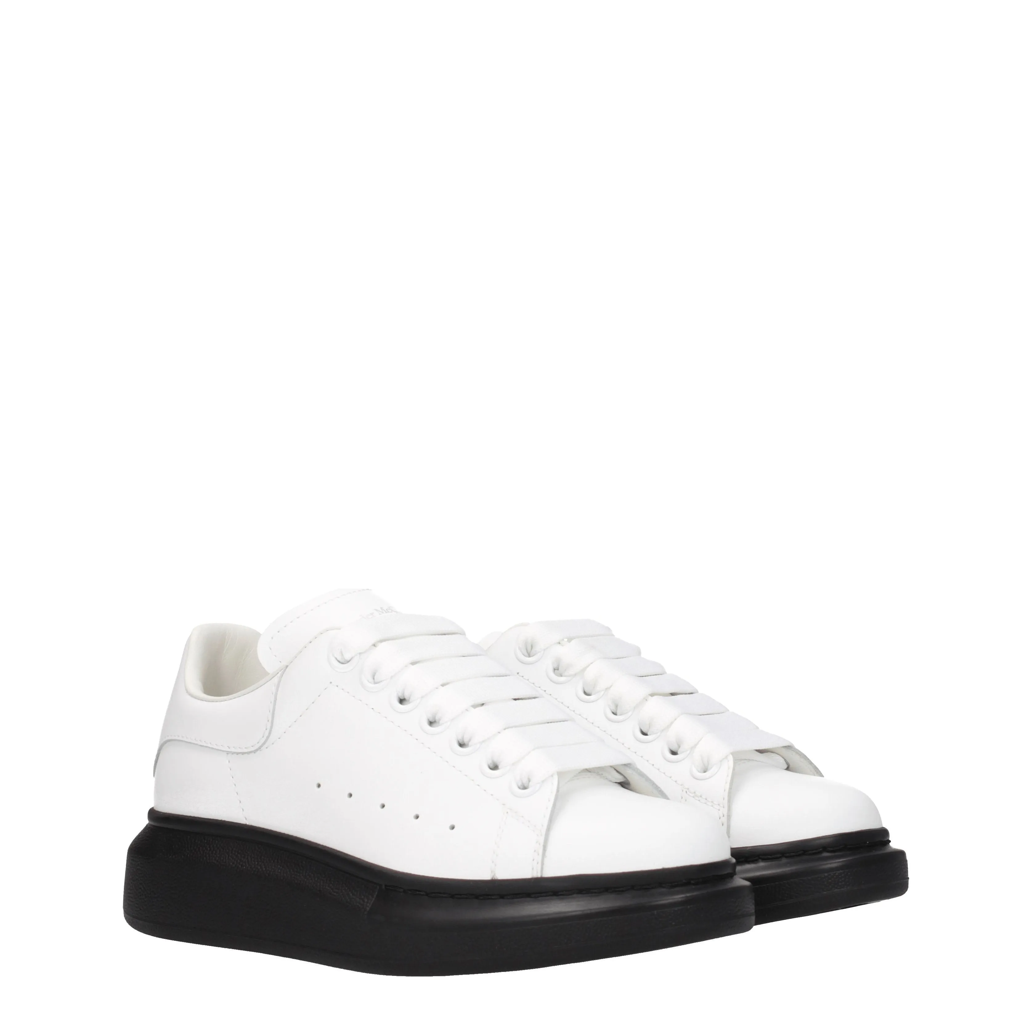 Alexander McQueen Sneakers Donna Pelle Bianco/Nero