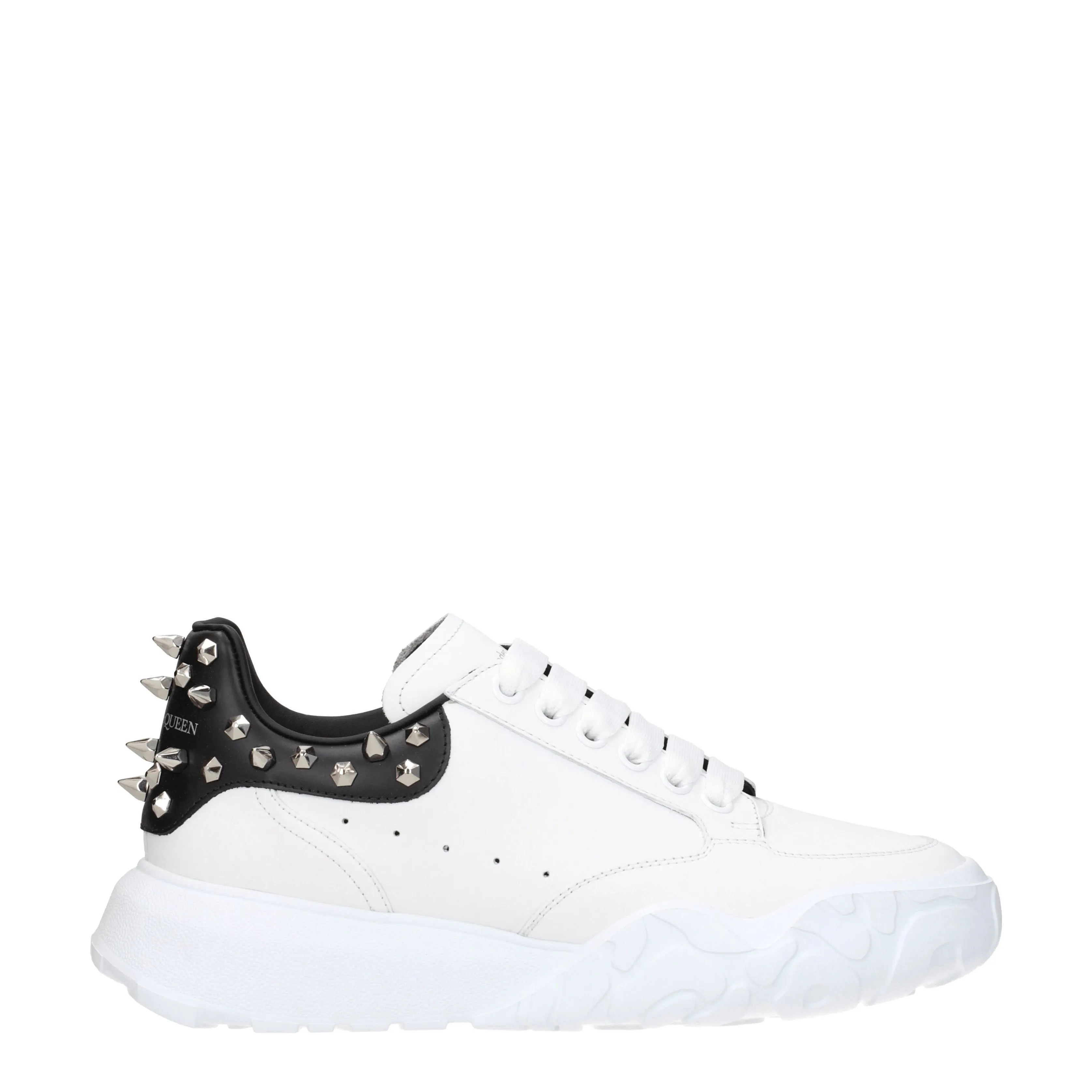 Alexander McQueen Sneakers Uomo Pelle Bianco/Nero