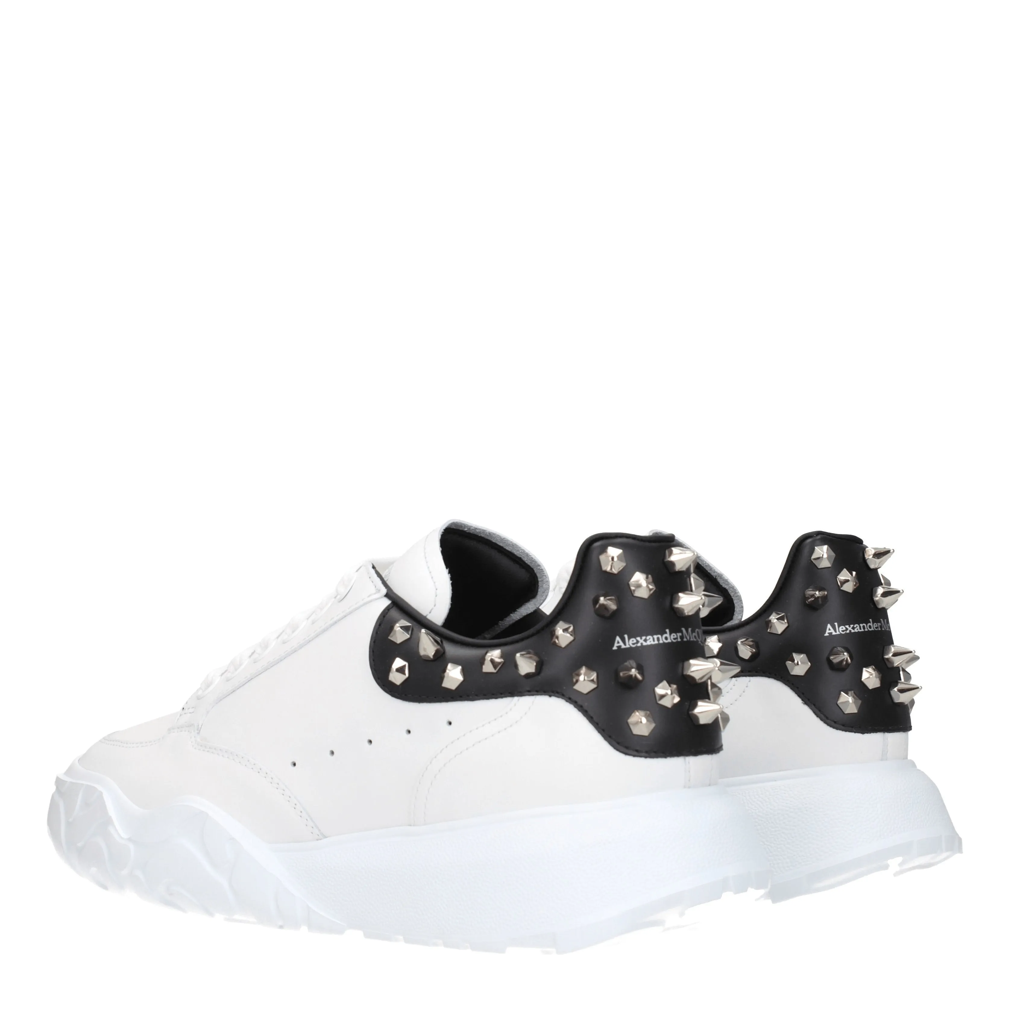 Alexander McQueen Sneakers Uomo Pelle Bianco/Nero