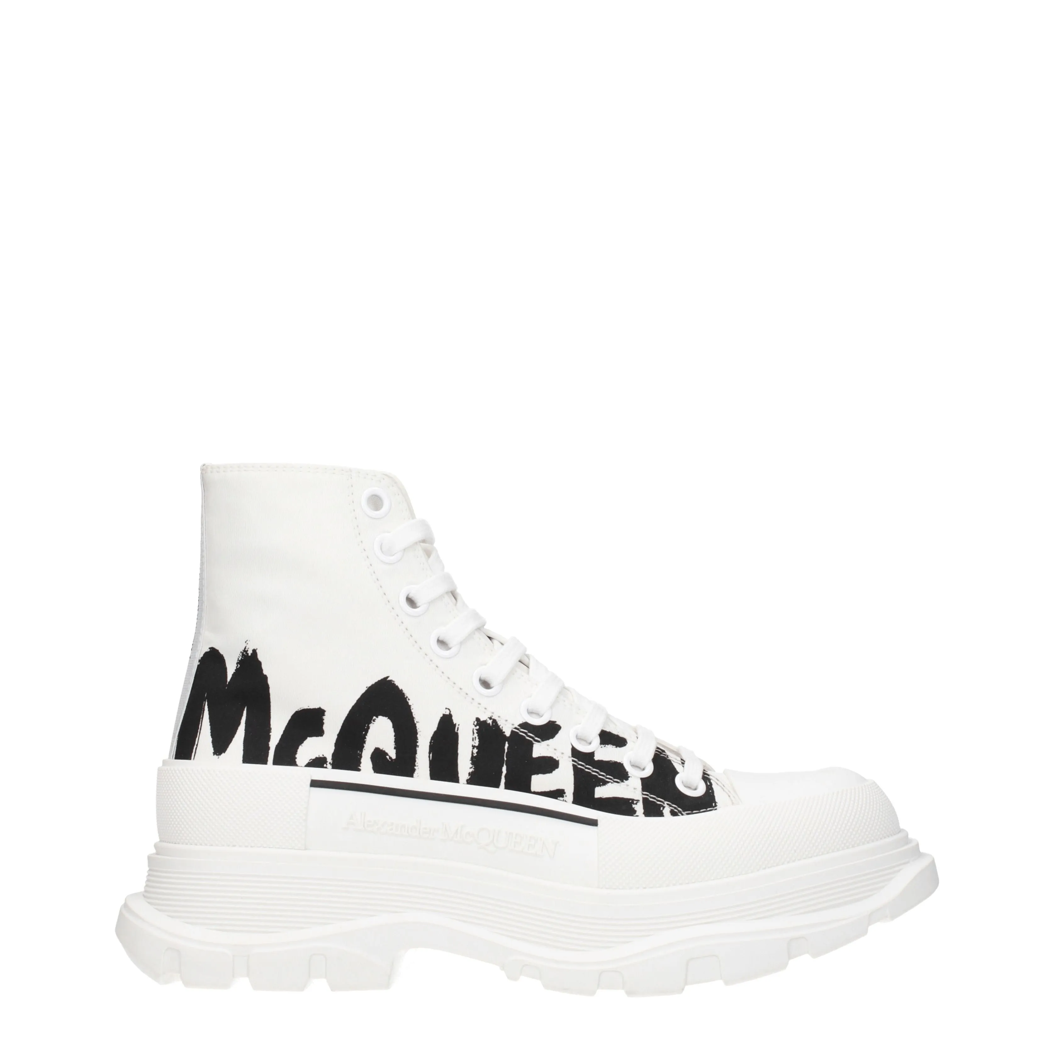 Alexander McQueen Sneakers Uomo Tessuto Bianco
