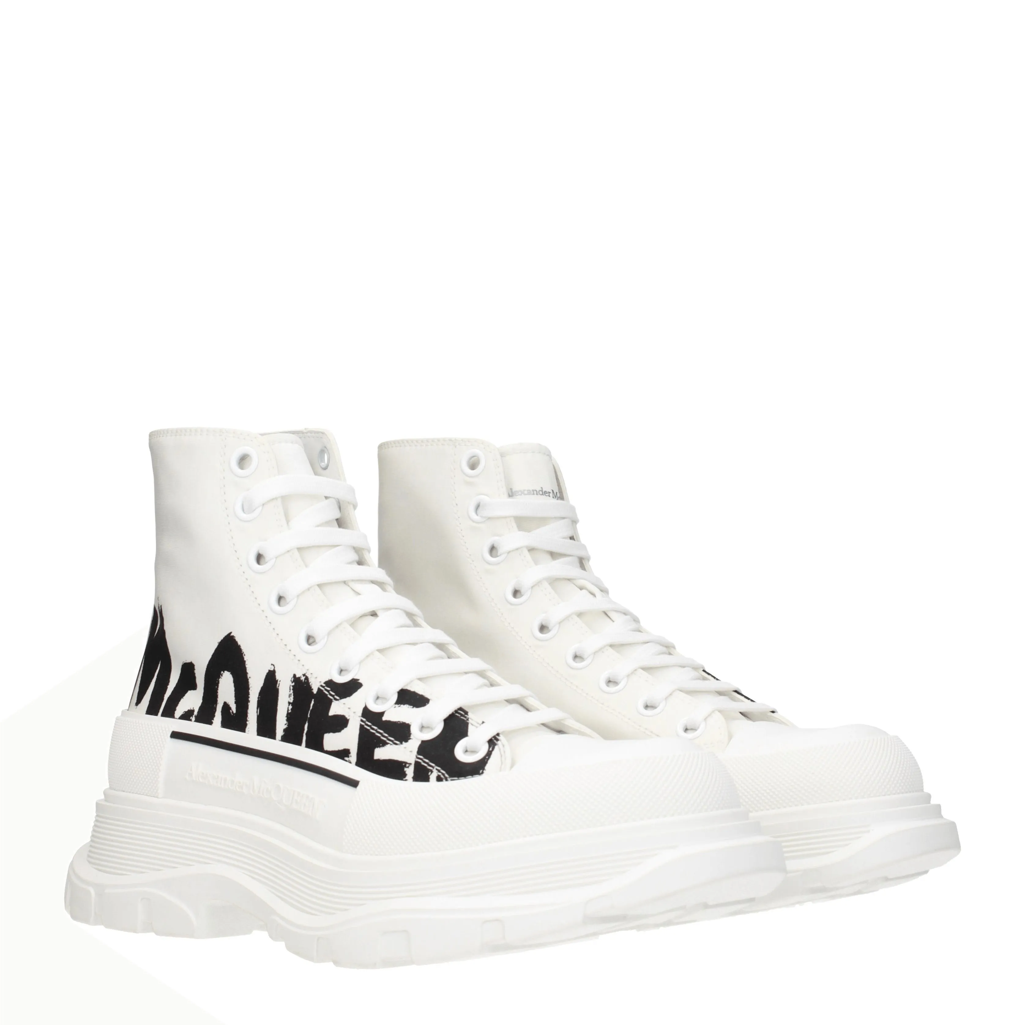 Alexander McQueen Sneakers Uomo Tessuto Bianco