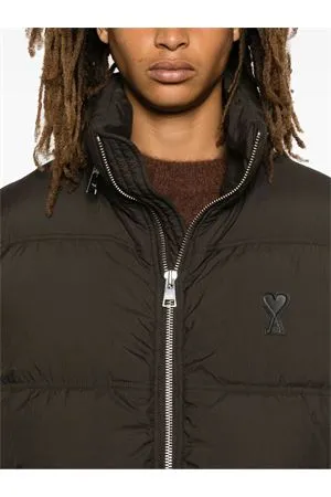 AMI Abbigliamento,Smanicati Gilet imbottito marrone 