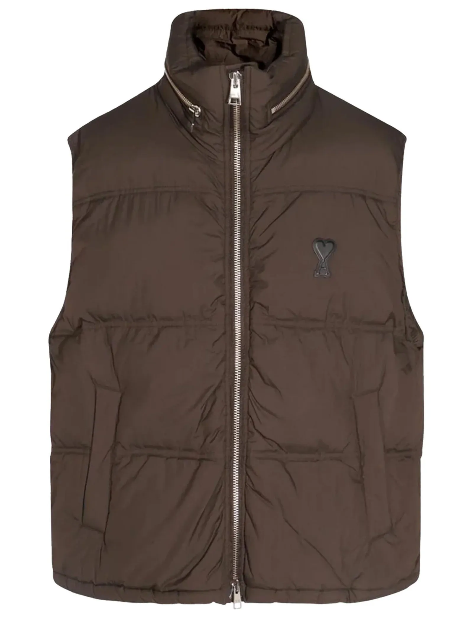 AMI Abbigliamento,Smanicati Gilet imbottito marrone 
