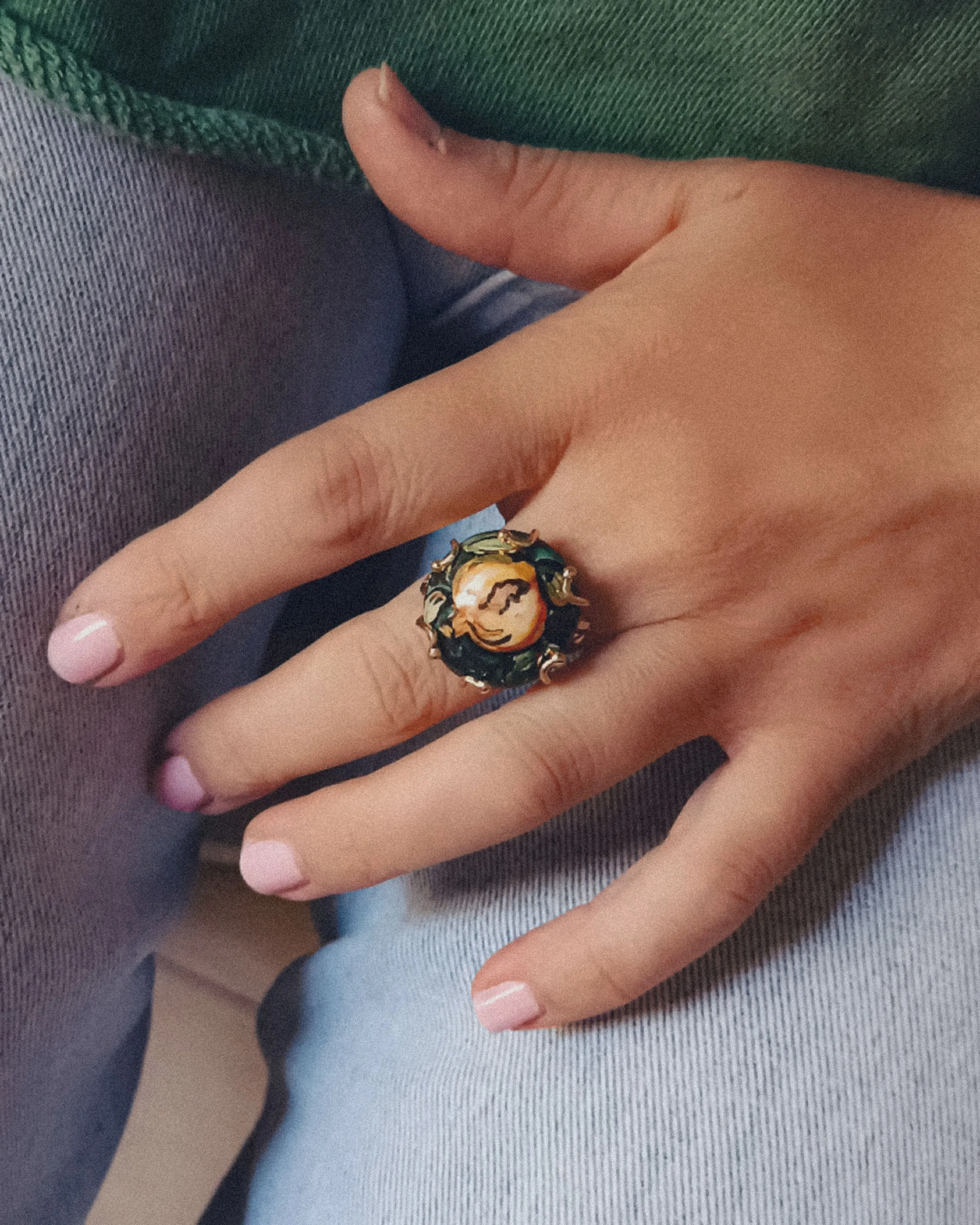 Anello Artigianale con Ceramica di Caltagirone
