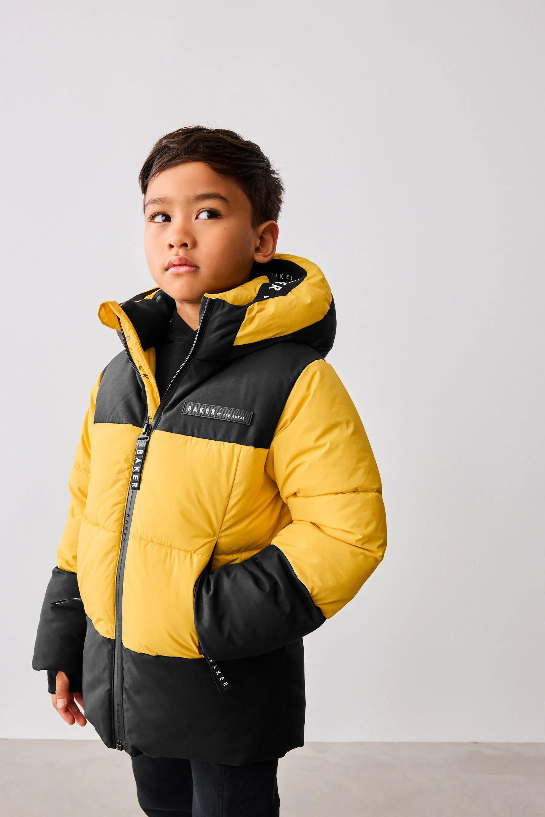 Baker by Ted Baker Antipioggia Cappotto Imbottito Colourblock    