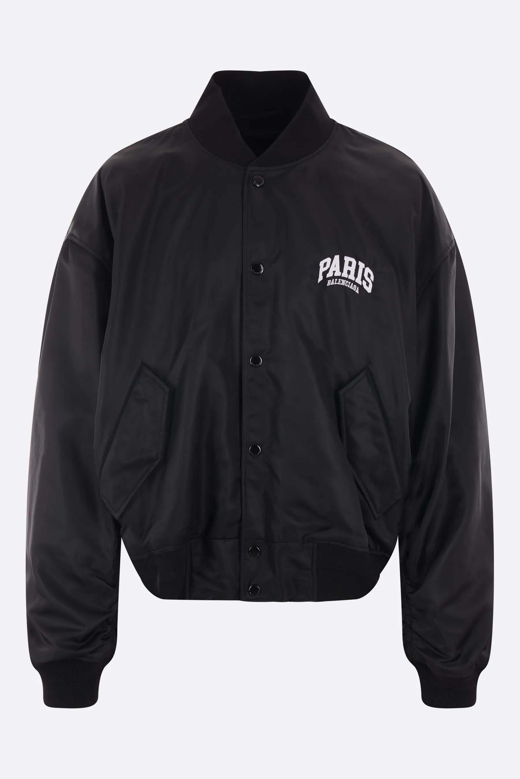 BALENCIAGA giubbotto bomber imbottito in nylon ricamo logo Paris Balenciaga
