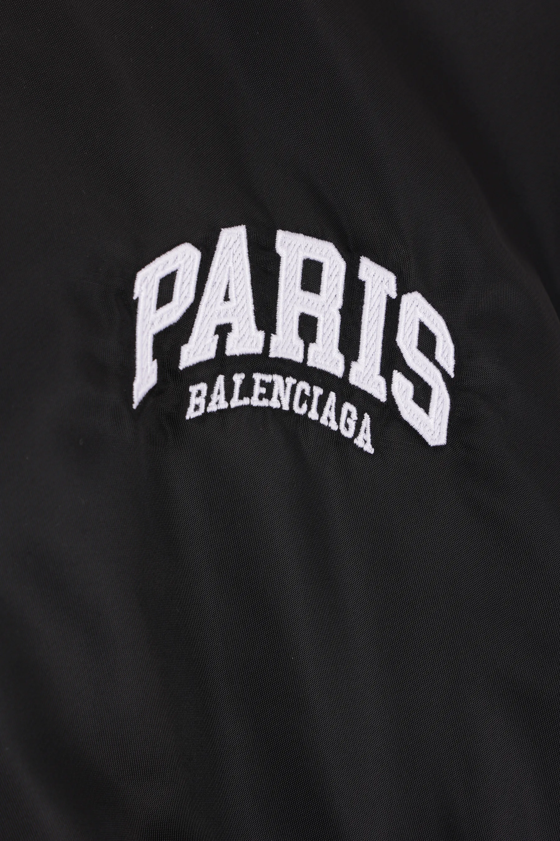 BALENCIAGA giubbotto bomber imbottito in nylon ricamo logo Paris Balenciaga