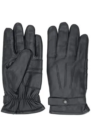 BARBOUR Accessori,Guanti Guanti in pelle di vitello nero 