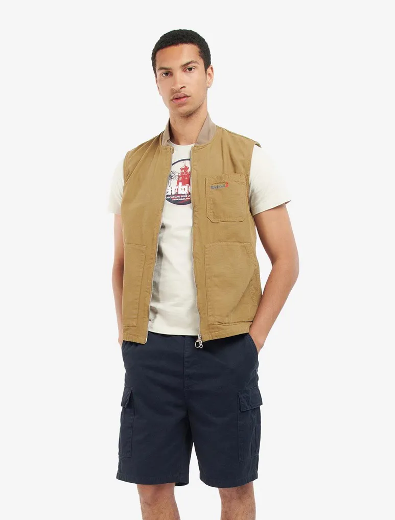 Barbour Tin Gilet Military Brown