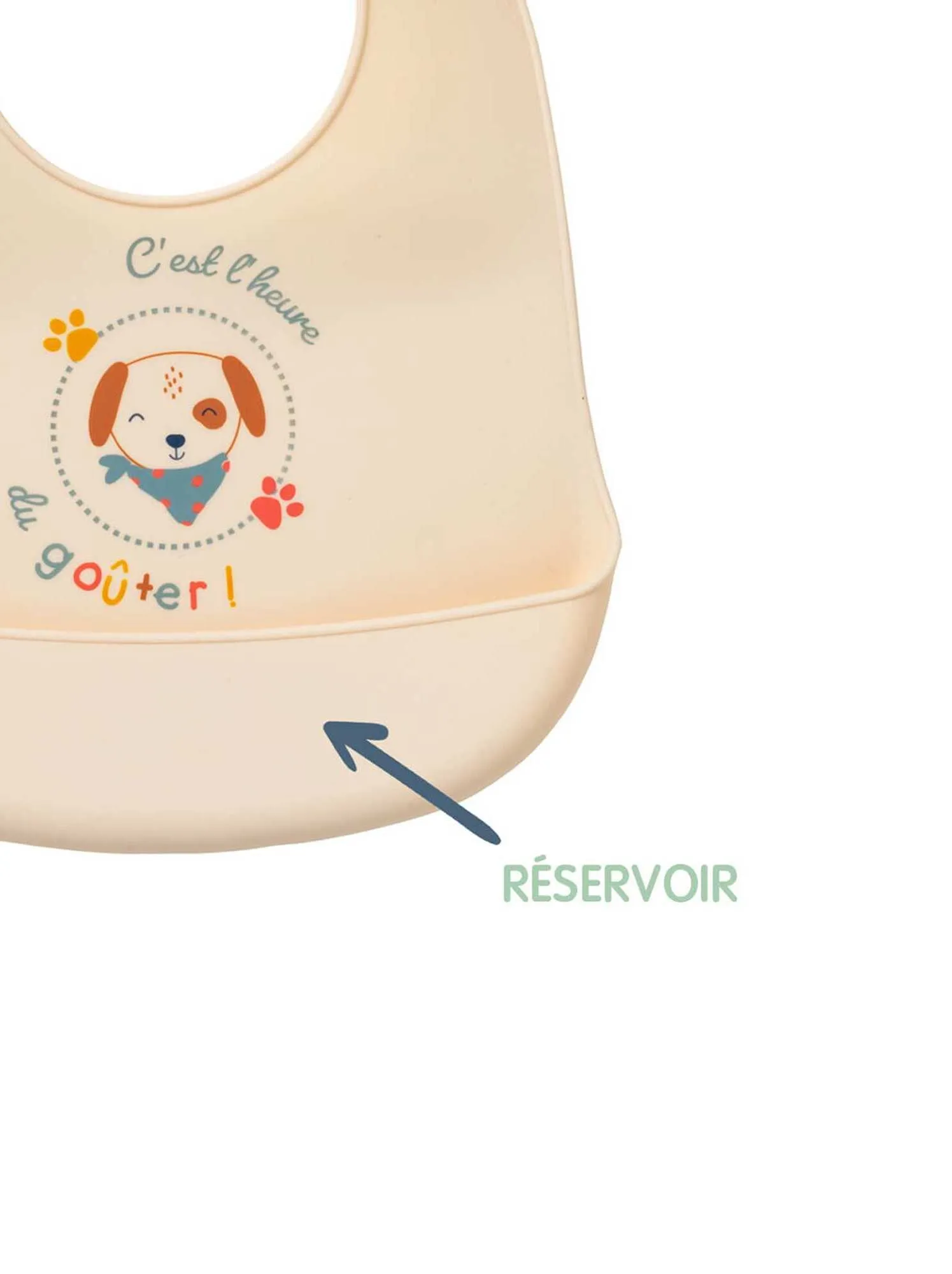 Bavaglino in silicone con tasca - BEIGE