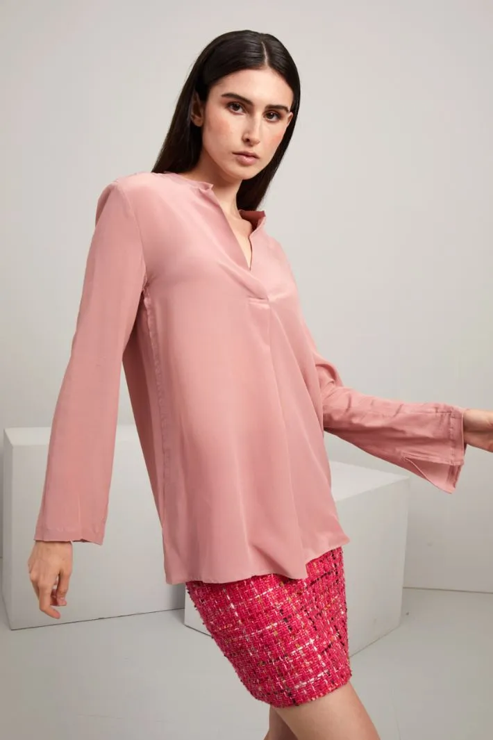 Blusa in crêpe de chine