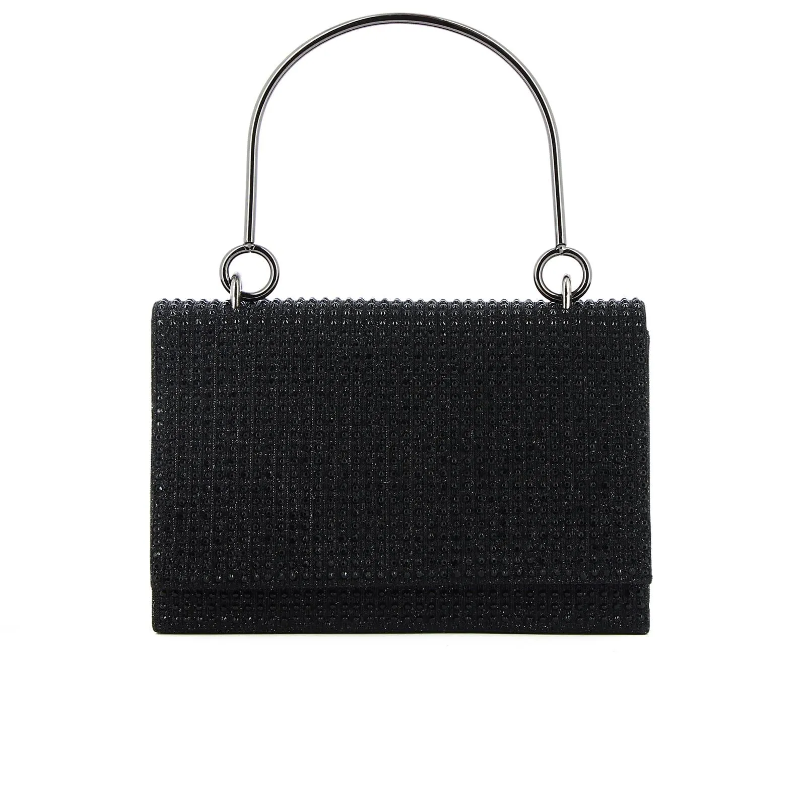 Borsetta a mano nera con strass