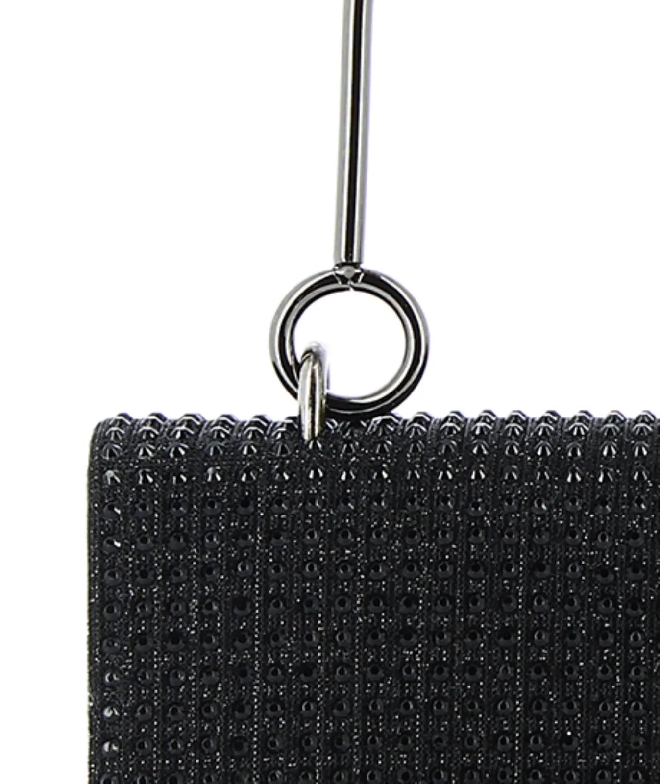 Borsetta a mano nera con strass