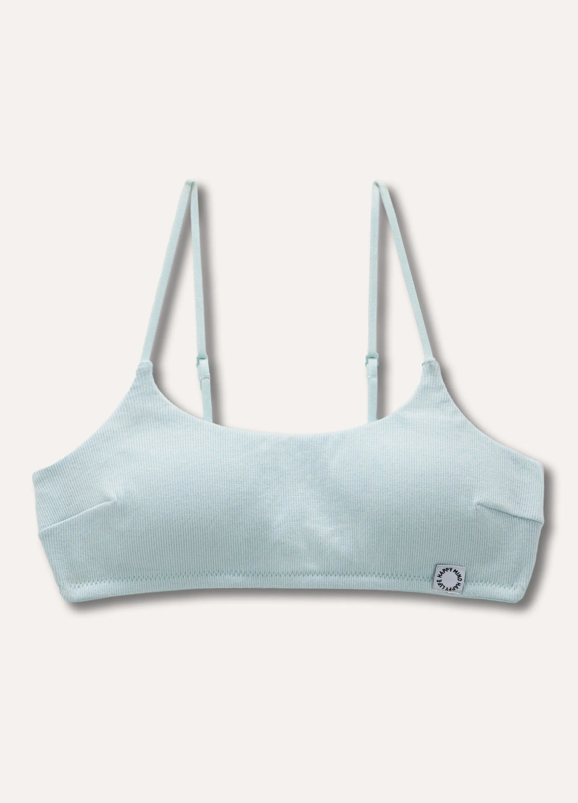 Bralette imbottita in costina di cotone stretch ragazza