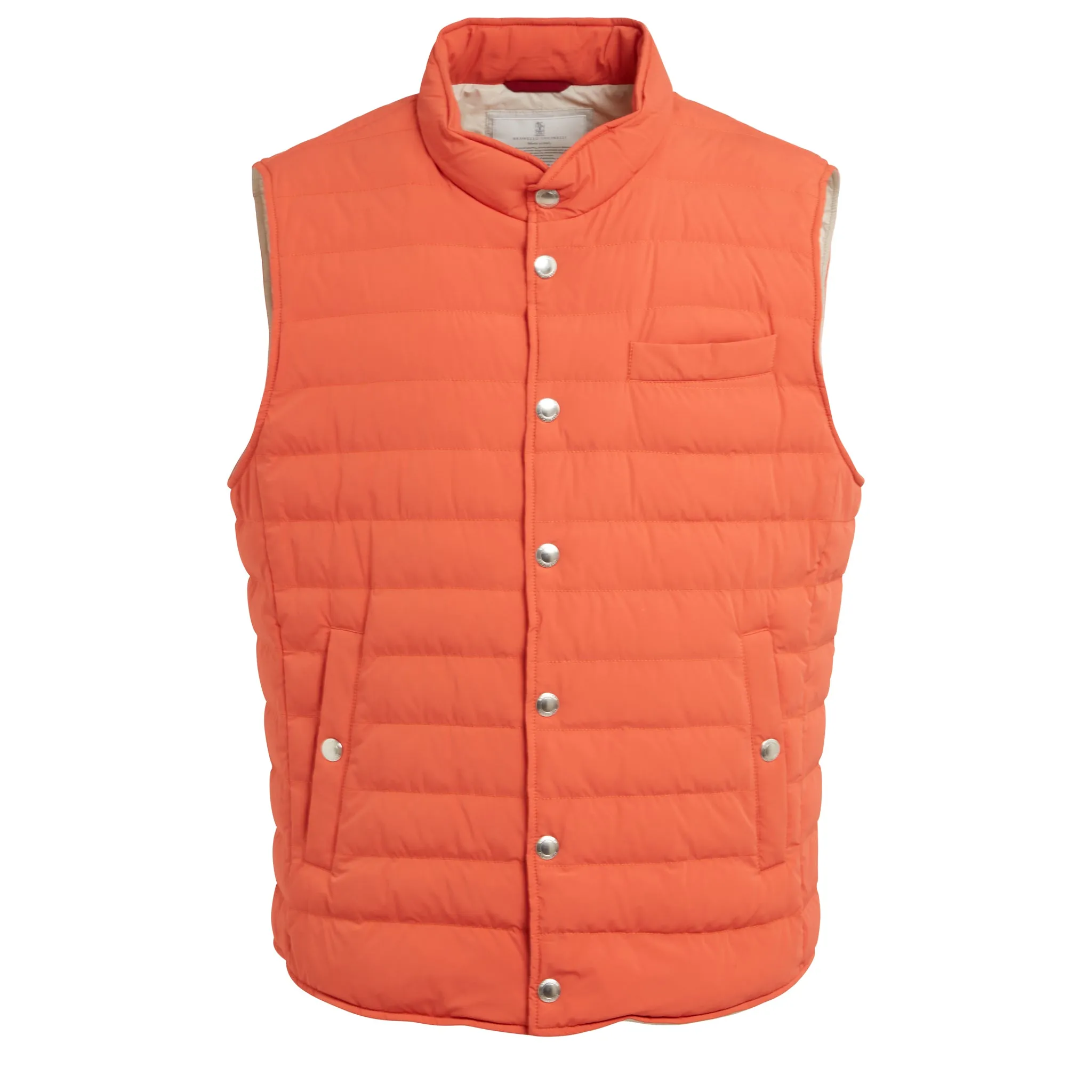 BRUNELLO CUCINELLI  Gilet imbottito in nylon arancione