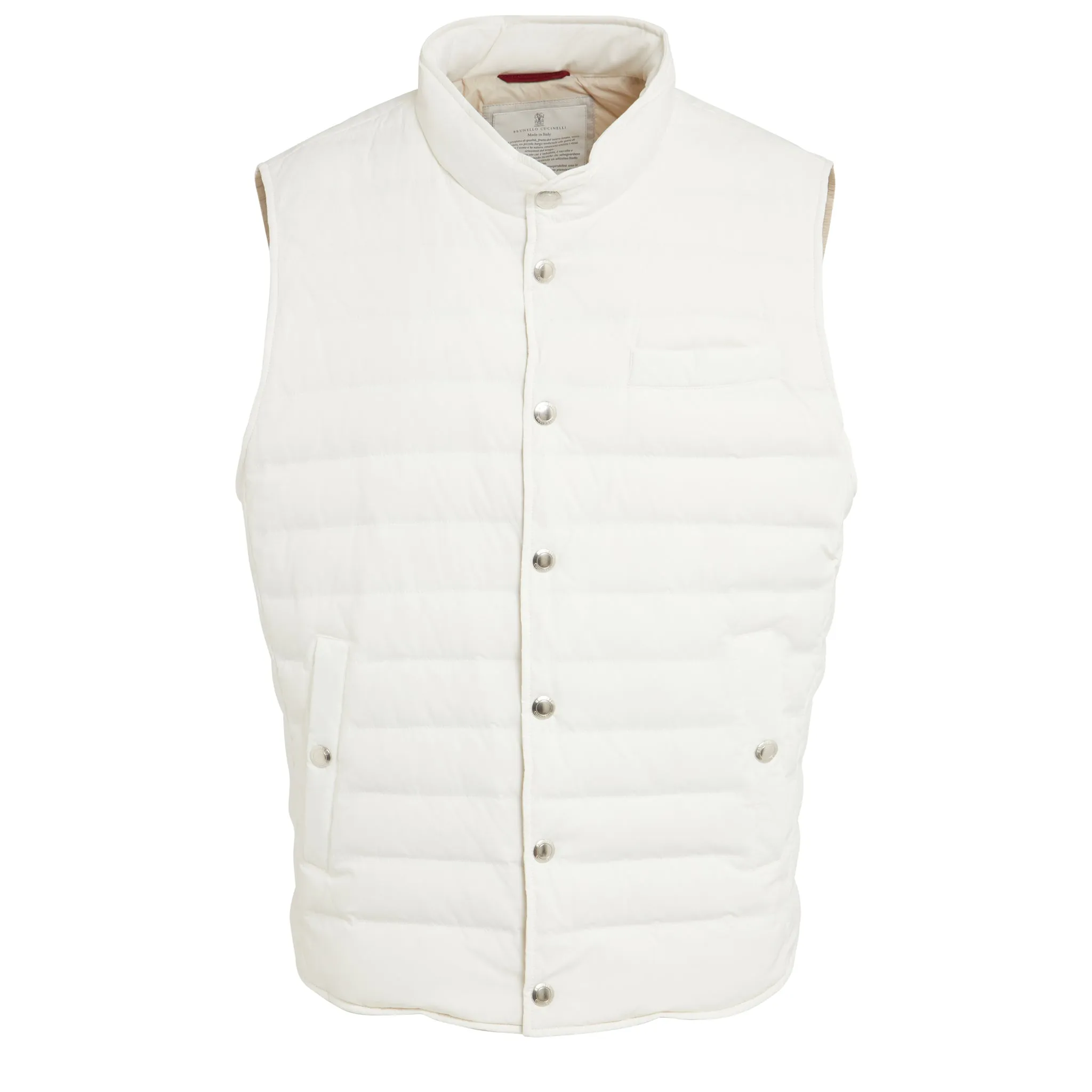 BRUNELLO CUCINELLI  Gilet imbottito in nylon bianco
