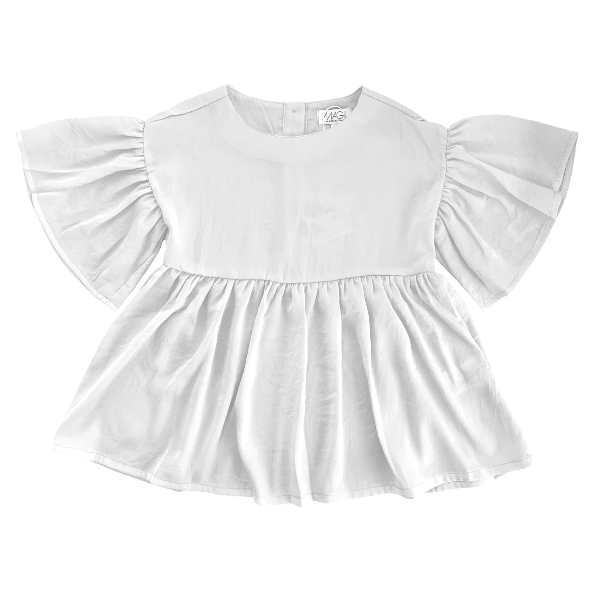 CAMICIA MANO SETA MANICHE VOLANT