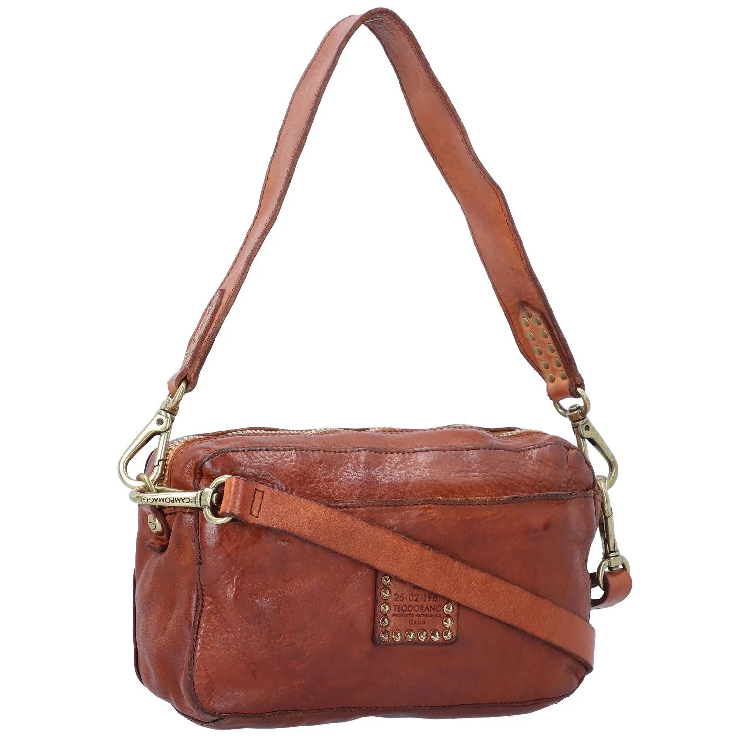 Campomaggi Borsa a tracolla Bowling in pelle 22 cm