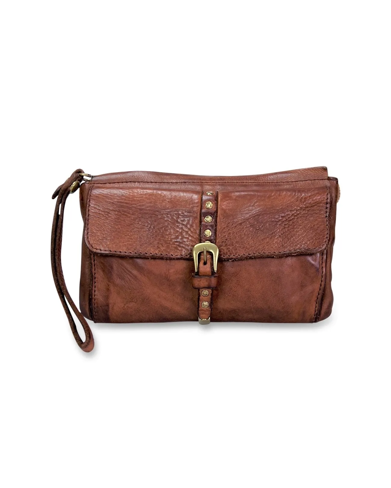 Campomaggi - Pochette a mano con polsino in pelle