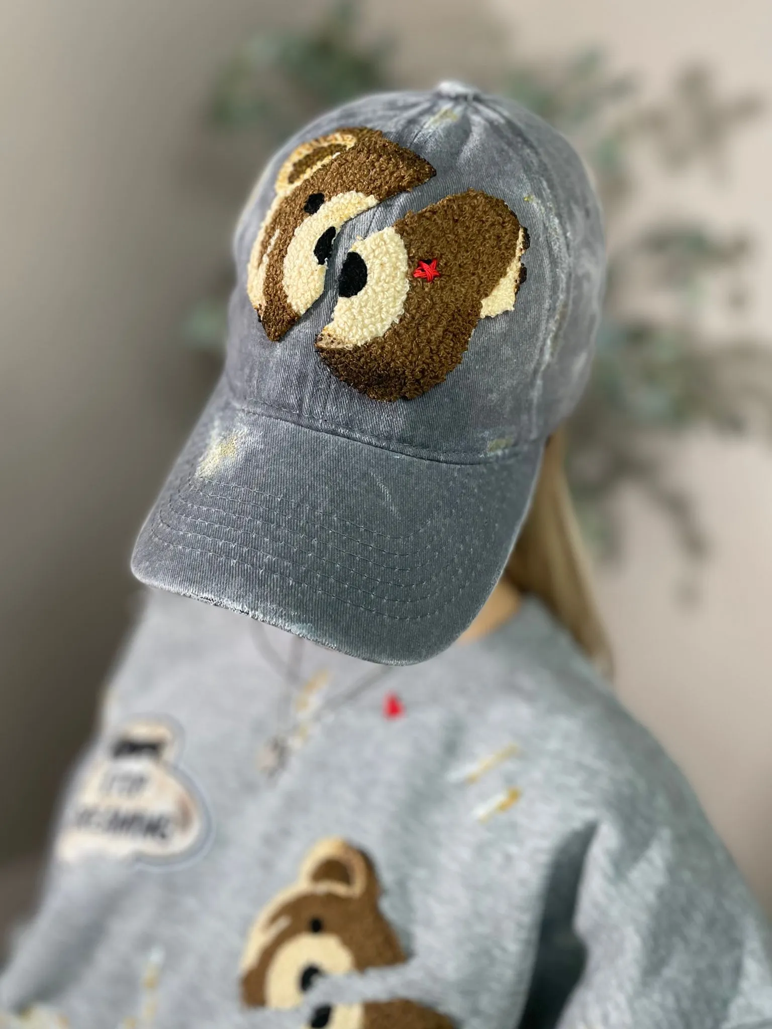 Cappello Destroyed Bear Grigio