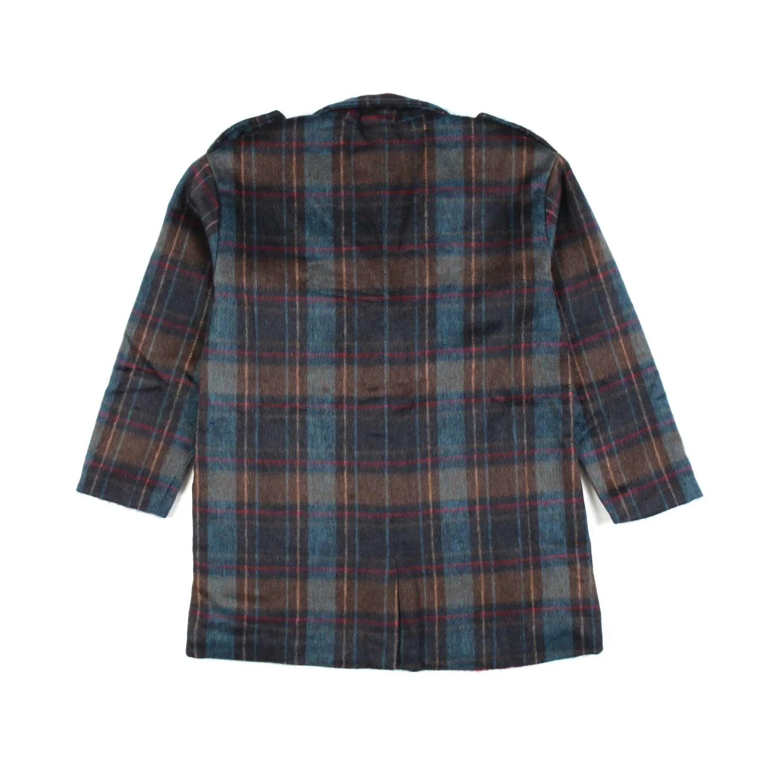 Cappotto Check Marrone E Ottanio Bambina E Teen