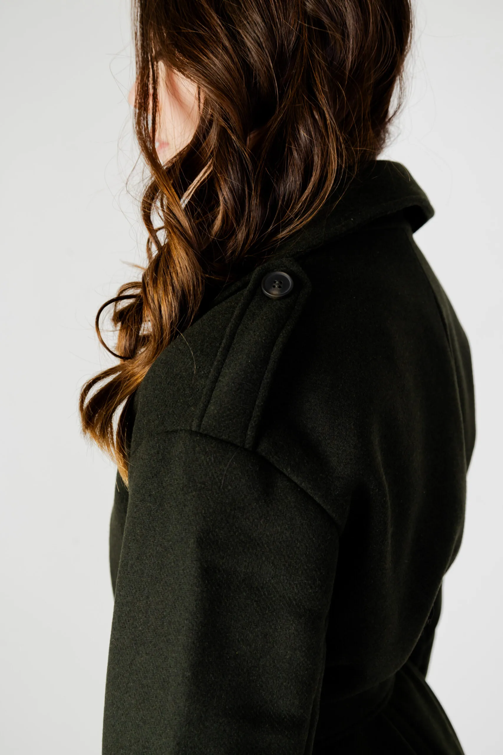 Cappotto Only onlnalina x-long wool Verde Oliva