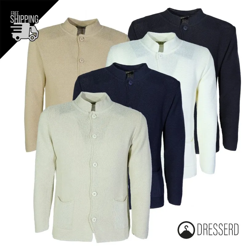 Cardigan Uomo Maglie in cotone con bottoni Giacca in maglia Semi Slim Fit  Dresserd