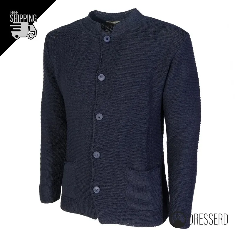 Cardigan Uomo Maglie in cotone con bottoni Giacca in maglia Semi Slim Fit  Dresserd