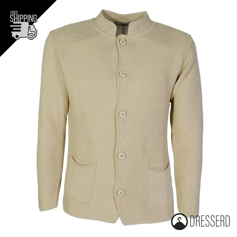 Cardigan Uomo Maglie in cotone con bottoni Giacca in maglia Semi Slim Fit  Dresserd