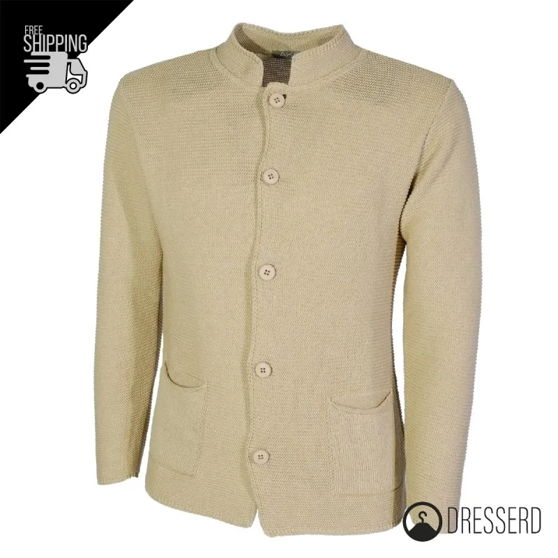 Cardigan Uomo Maglie in cotone con bottoni Giacca in maglia Semi Slim Fit  Dresserd