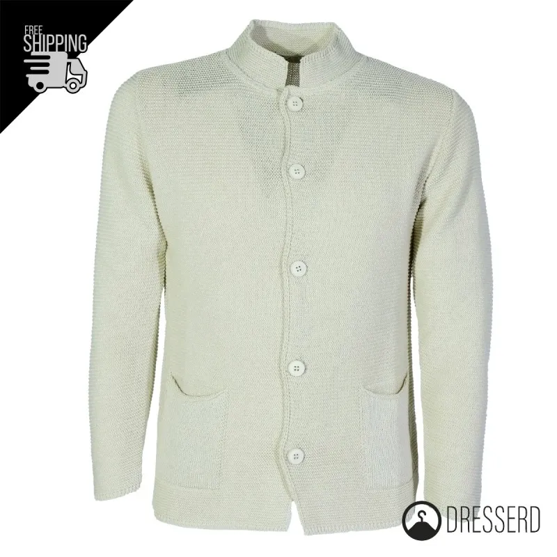 Cardigan Uomo Maglie in cotone con bottoni Giacca in maglia Semi Slim Fit  Dresserd
