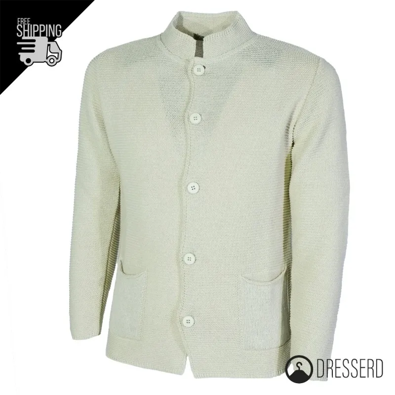 Cardigan Uomo Maglie in cotone con bottoni Giacca in maglia Semi Slim Fit  Dresserd