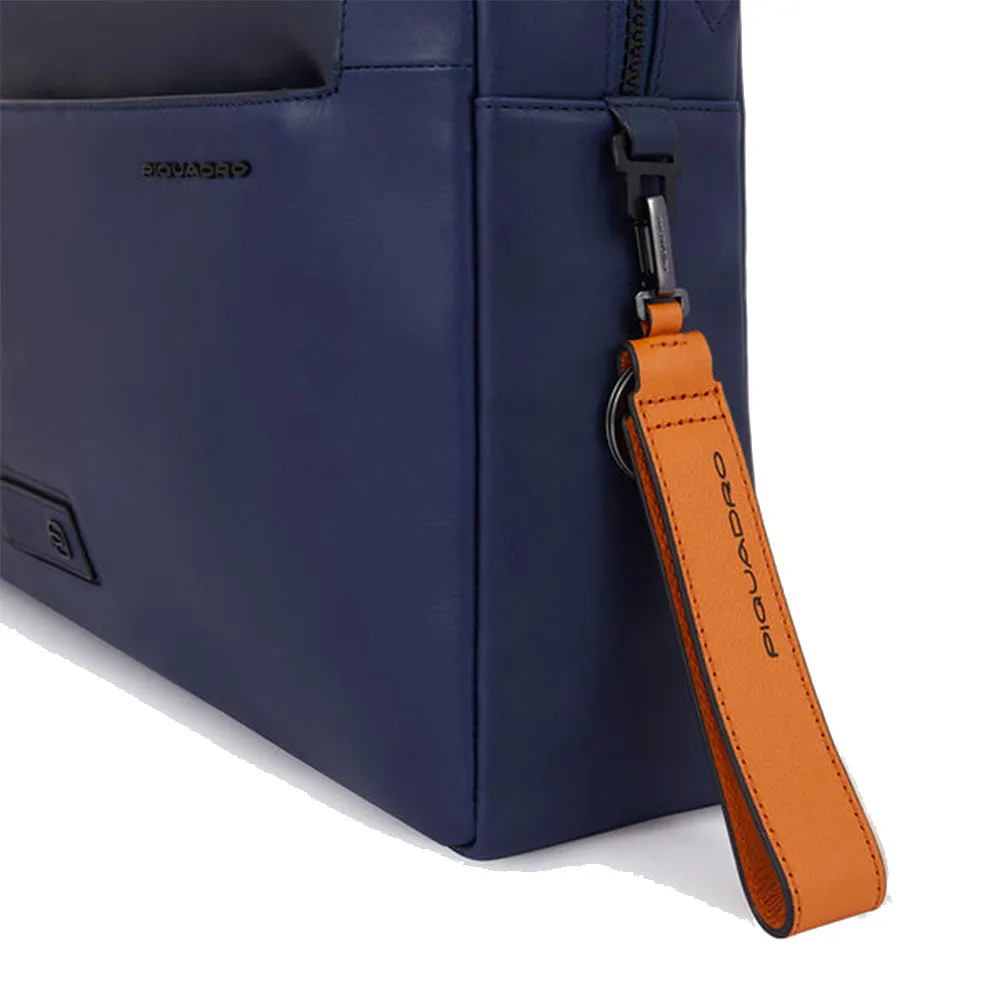 Cartella Porta Pc 15,6 PIQUADRO in Pelle Blu Linea Aye - CA6203W119