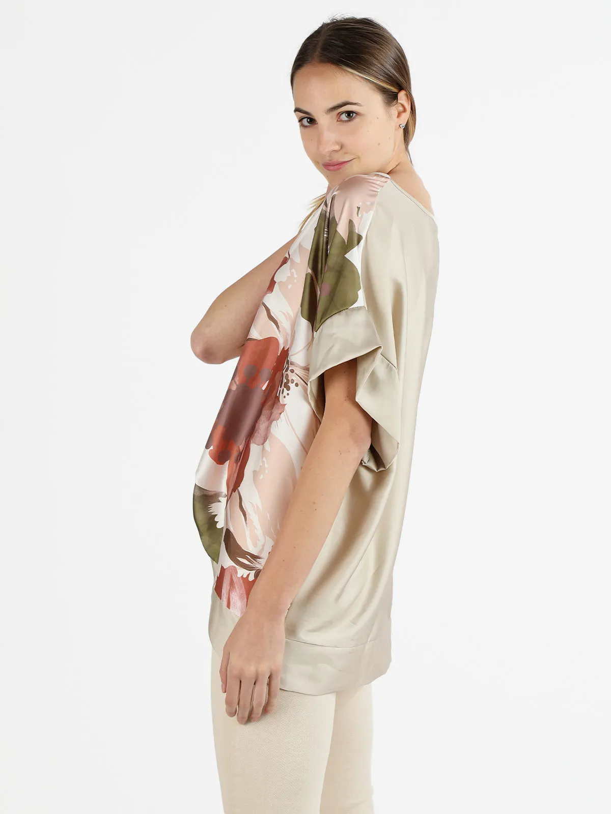 Caspiche Blouse femme oversize à manches courtes