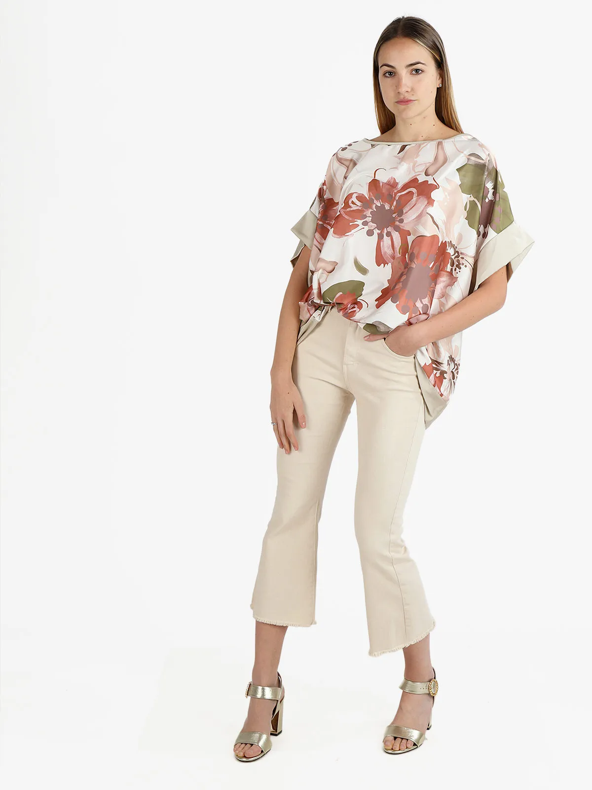 Caspiche Blouse femme oversize à manches courtes