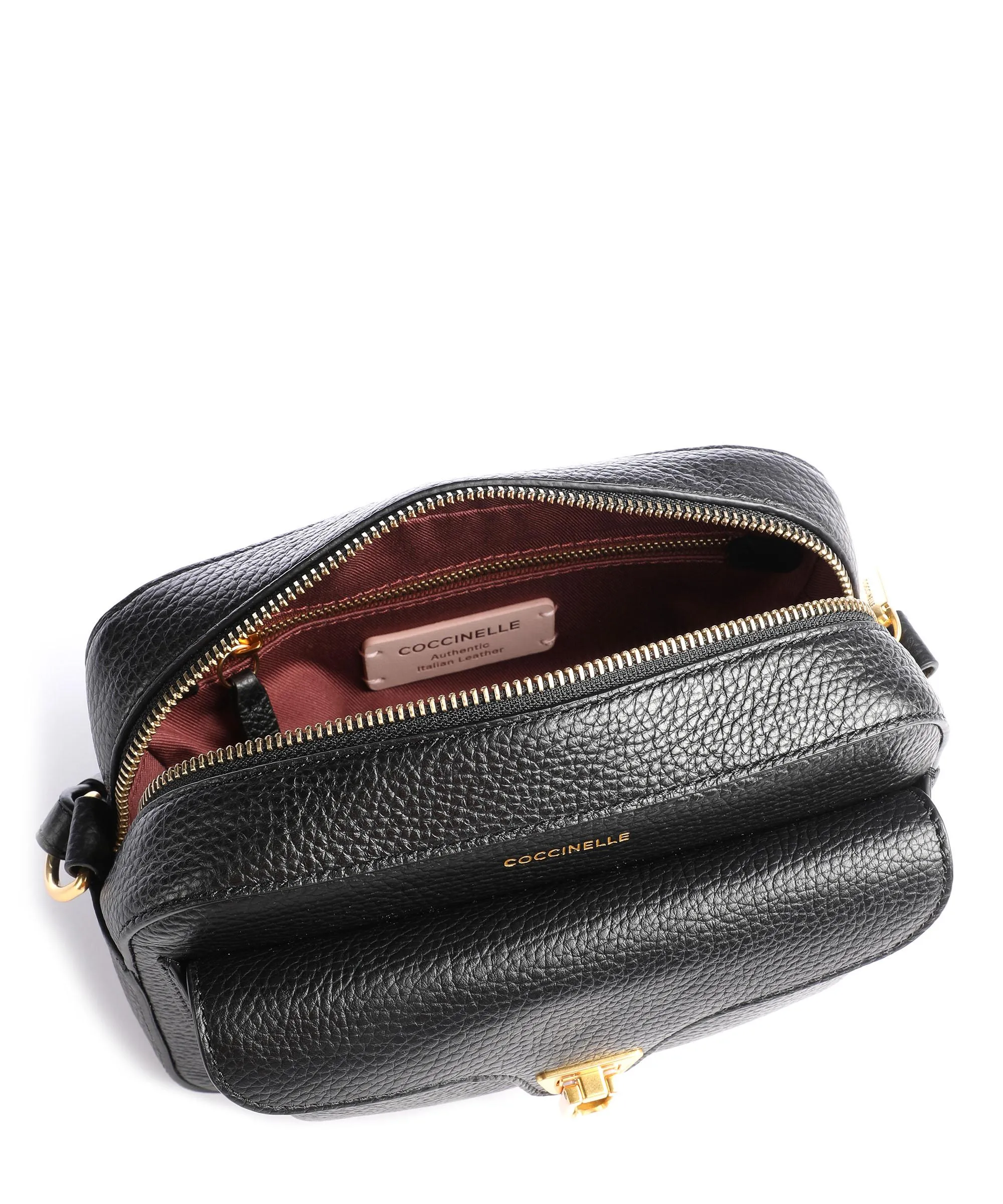 Coccinelle Beat Soft Borsa a tracolla pelle di vacchetta grana nero  