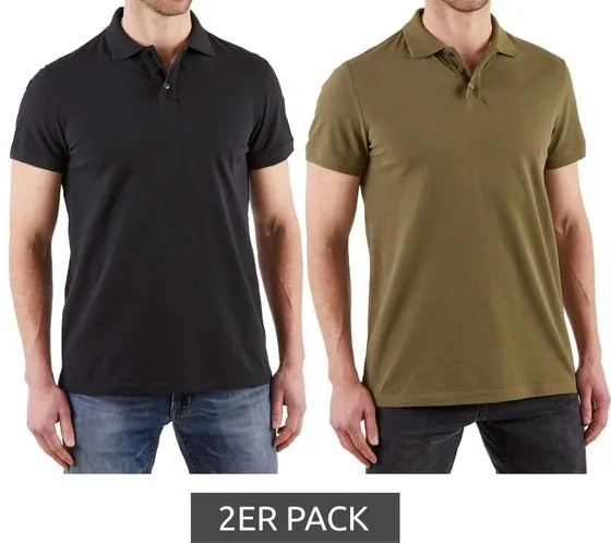 Confezione da 2 polo uomo NORTHERN COUNTRY con portapenne camicia in cotone camicia da lavoro 00010613 verde o nera