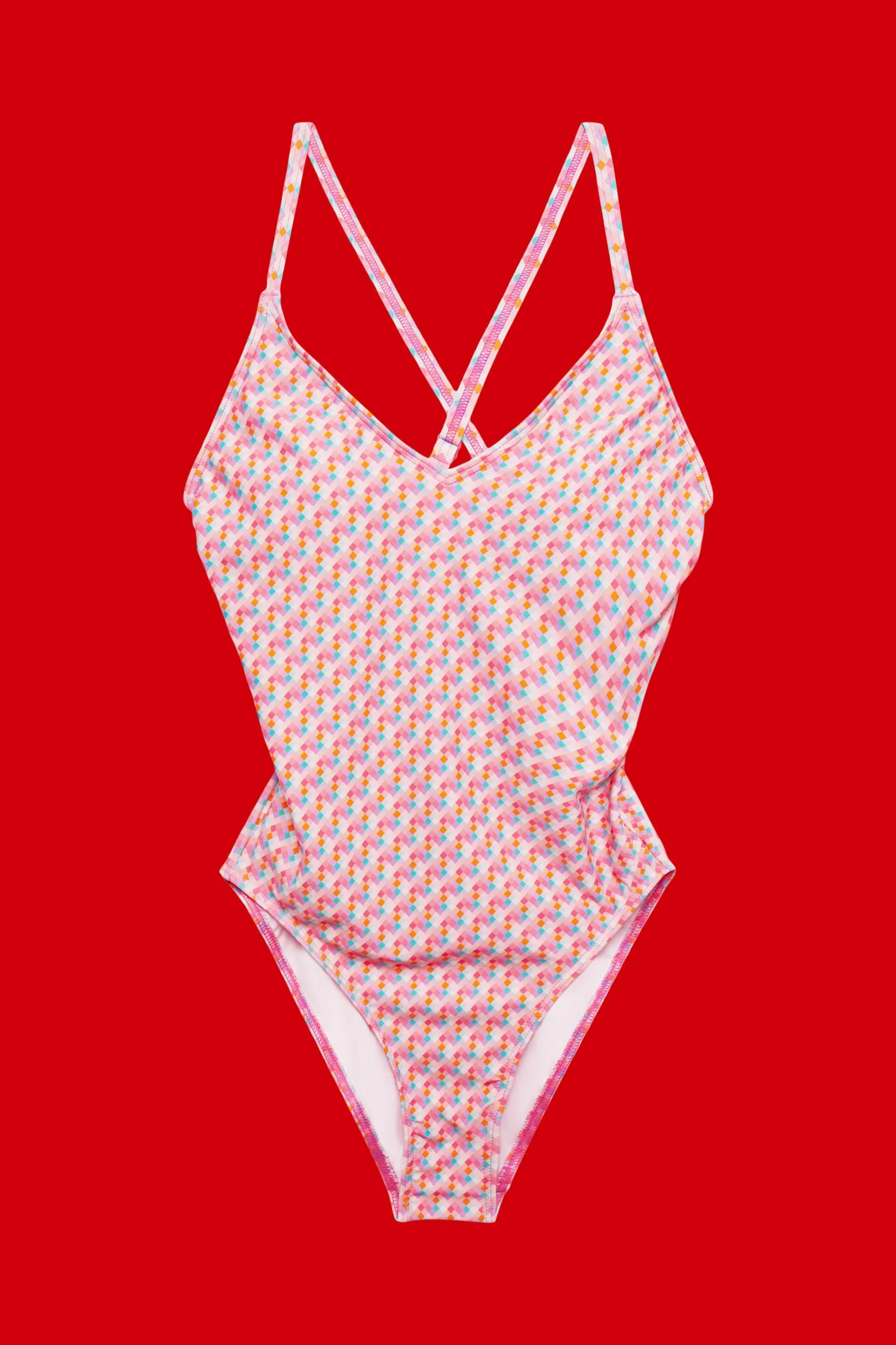 Costume da bagno imbottito con motivo geometrico