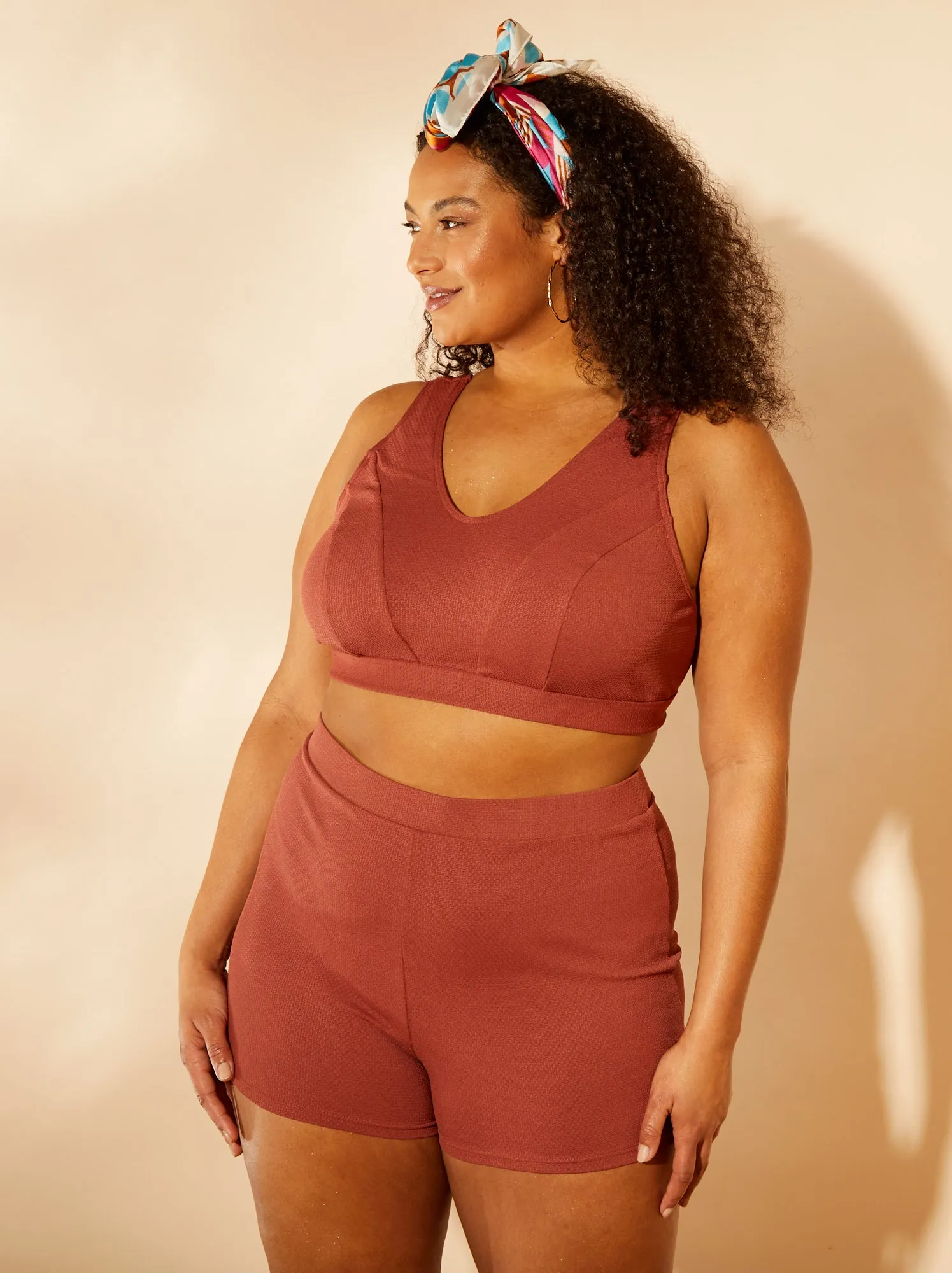 Costume da bagno: reggiseno brassière + shorts - 2 pezzi - ARANCIONE