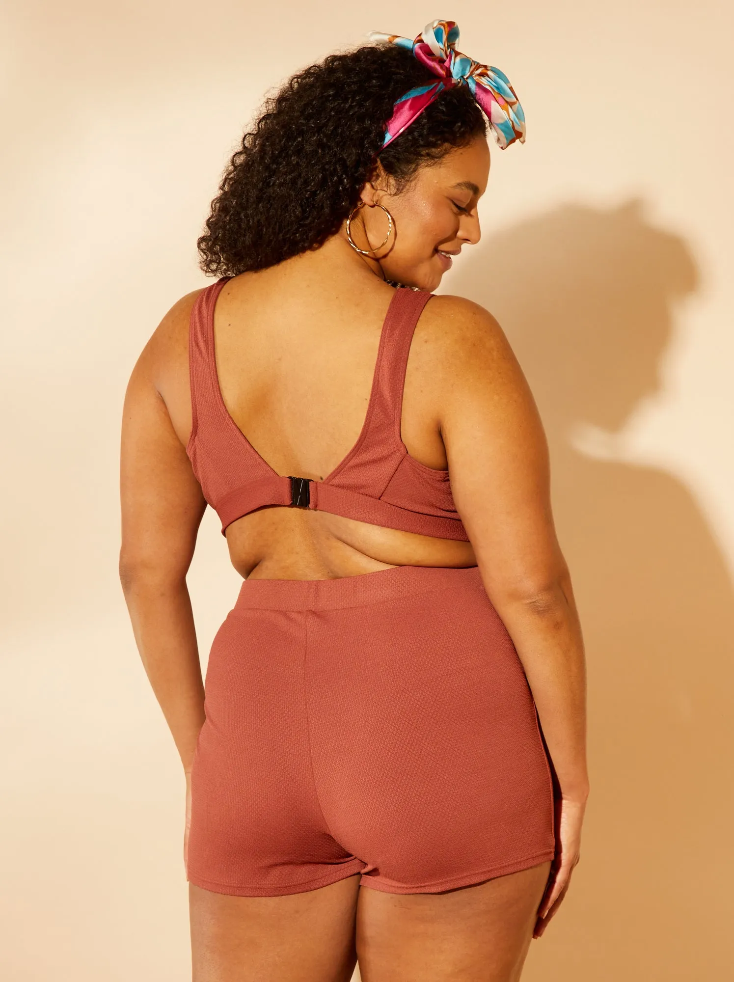 Costume da bagno: reggiseno brassière + shorts - 2 pezzi - ARANCIONE