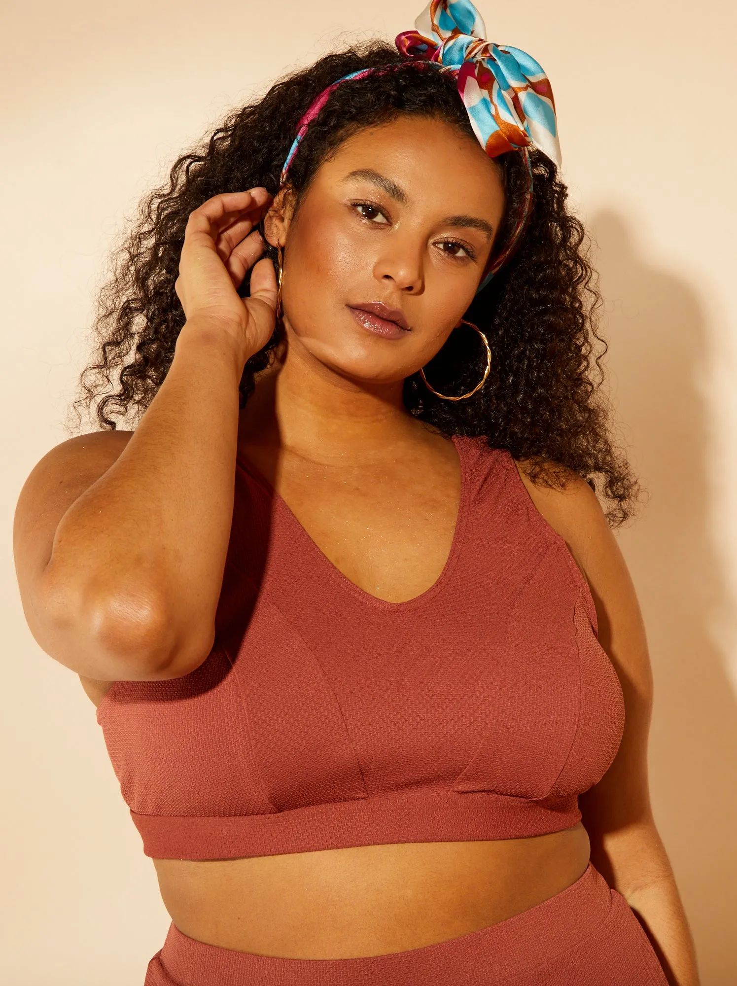 Costume da bagno: reggiseno brassière + shorts - 2 pezzi - ARANCIONE