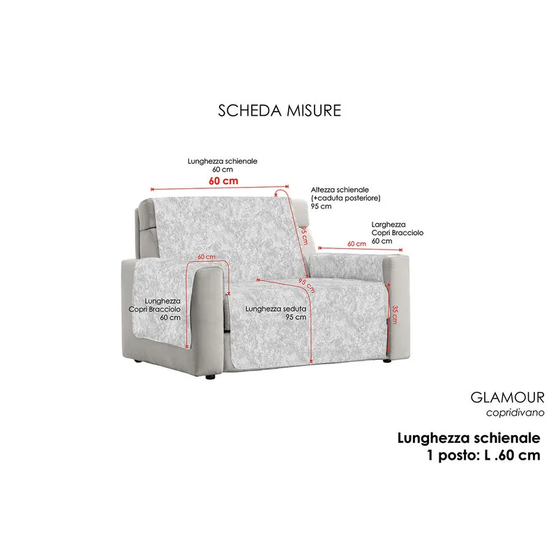 DATEX Copridivano antiscivolo GLAMOUR, blu scuro