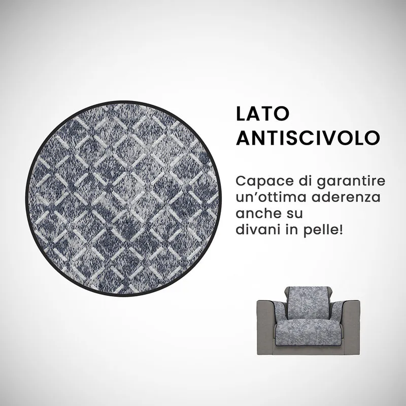 DATEX Copridivano antiscivolo GLAMOUR, blu scuro
