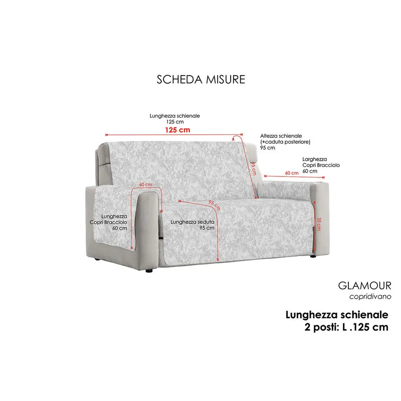 DATEX Copridivano antiscivolo GLAMOUR, blu scuro