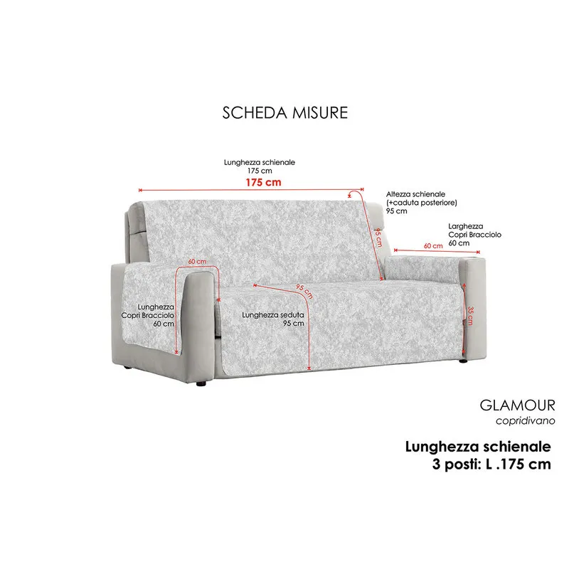 DATEX Copridivano antiscivolo GLAMOUR, blu scuro