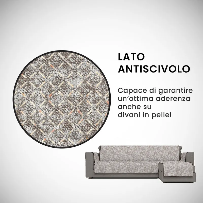 DATEX Copridivano antiscivolo penisola DX GLAMOUR, marrone
